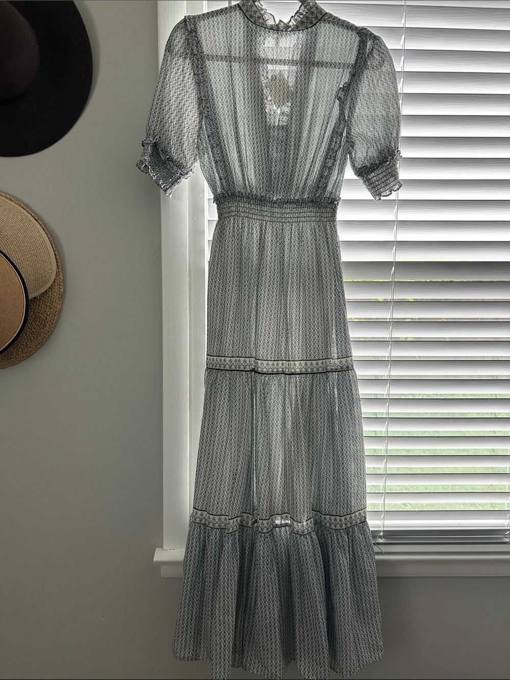 Max Studio Light Blue Smocked Waist Maxi Dress — Women's - Picture 2 of 3